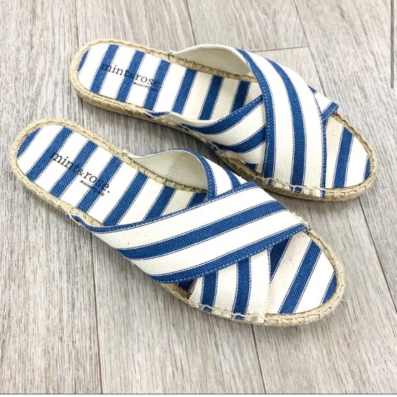 MINT & ROSE Shoes - MINT & ROSE Troya Striped Slides Sandals Size 39